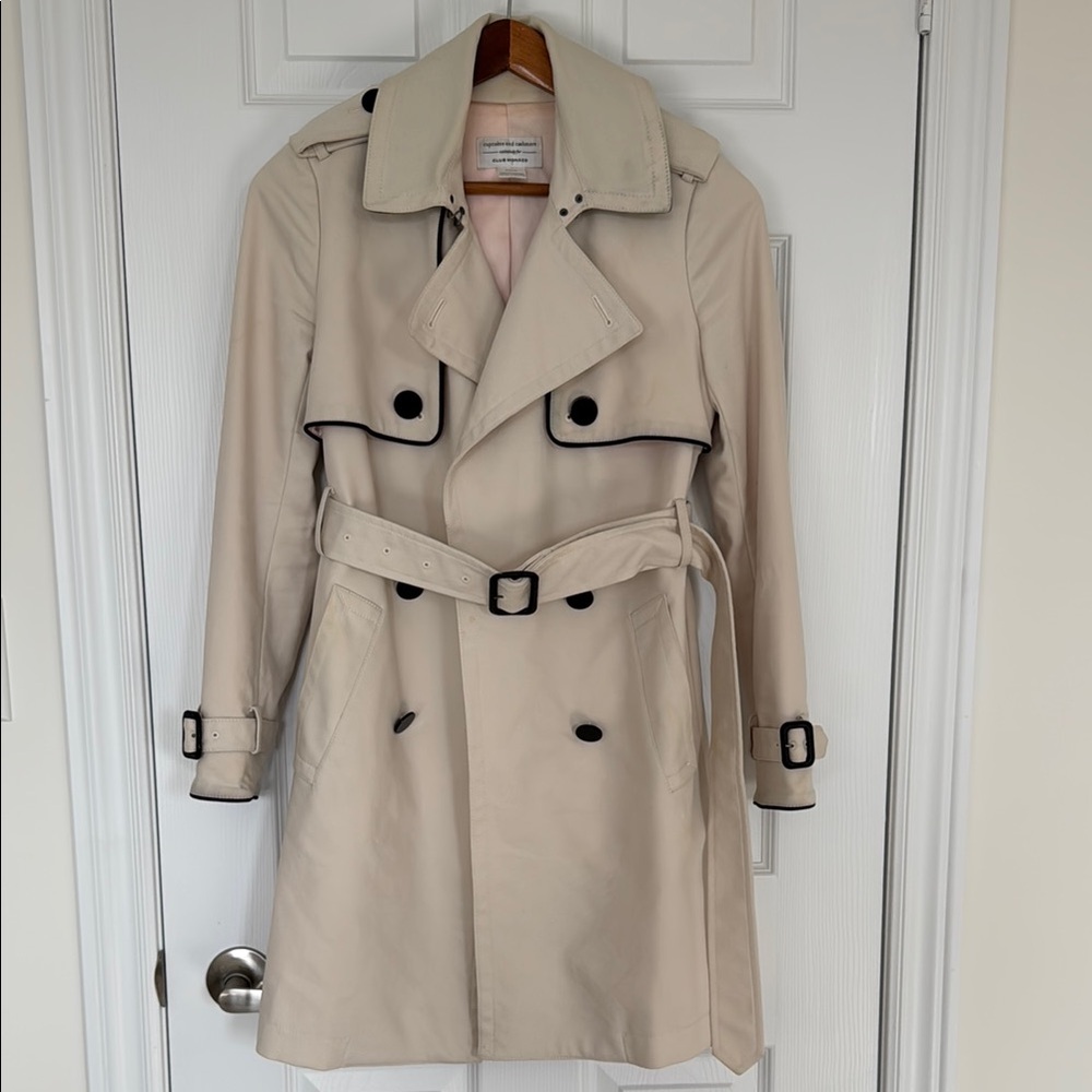 Club Monaco cupcakes and cashmere  Trench Coat with leather accents